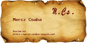 Mercz Csaba névjegykártya