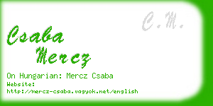 csaba mercz business card